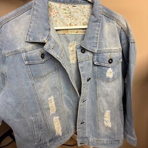 Women’s distressed Jean jacket